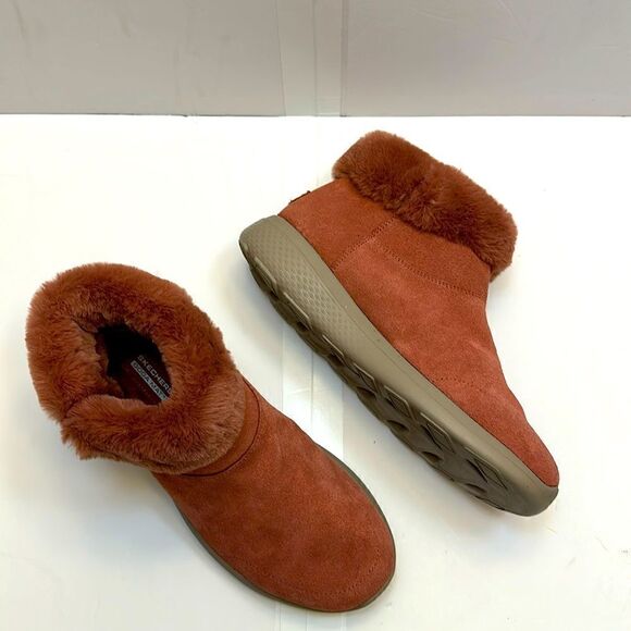Sketcher On-The-Go women’s faux fur ankle boots size 10 - Picture 2 of 10